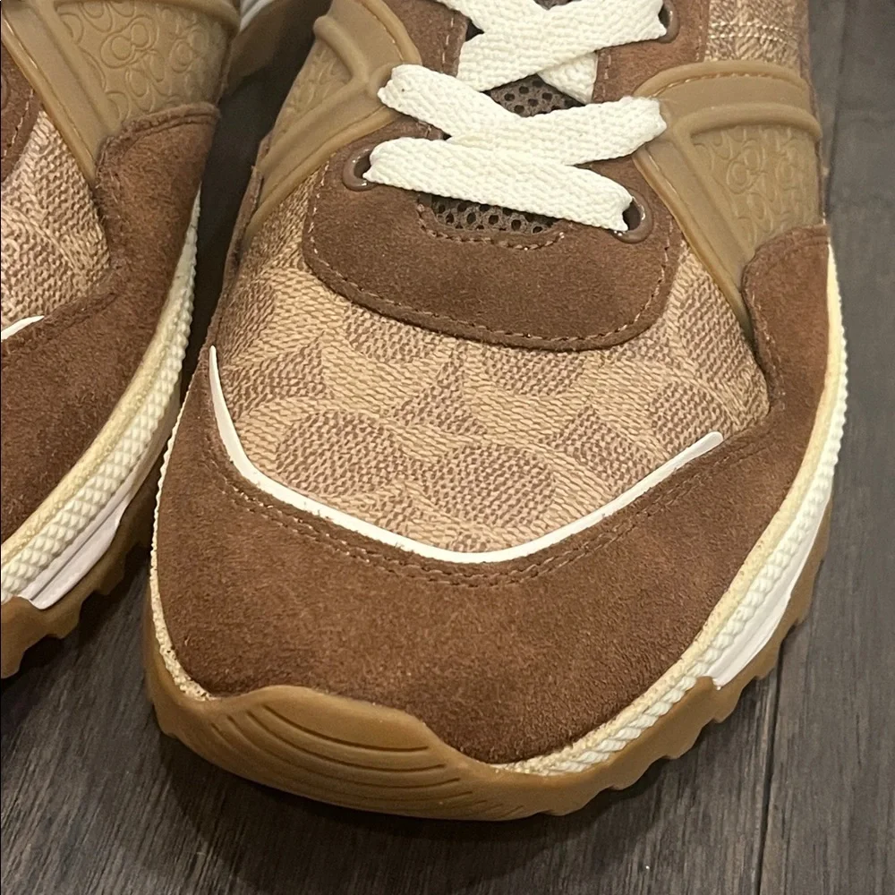 Coach New York khaki Signature C143 G3525 Shoes Sneakers Mens Size 12